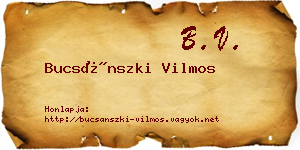 Bucsánszki Vilmos névjegykártya