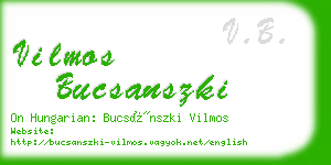 vilmos bucsanszki business card